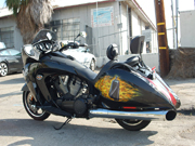 Batman and Joker cruiser motorcycle paint job