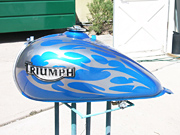 Blue Tribal Triumph cruiser tank