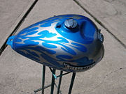 Blue Tribal Triumph cruiser tank