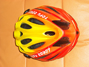 Flamin bicycle helmet with custom paint and airbrush