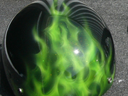 Green True Fire airbrushed cruiser bike